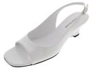 New ETIENNE AIGNER Women White Patent Leather Wedge Heel Slingback Sandal Shoe