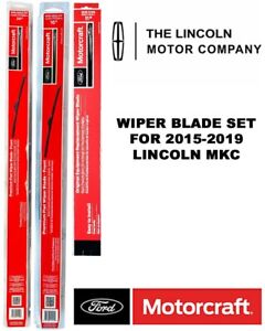 Motorcraft Premium Wiper Blades Genuine OEM Set Of 3 For Lincoln MKC 2015-2019
