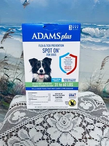 Adams Plus Flea & Tick Prevention Spot On, Large Dogs 31 To 60 lb New/Sealed - Picture 1 of 4