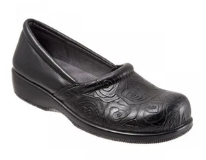 * NUEVO EN CAJA $110 SOFTWALK Adora Negro Brillante Rosa En relieve Zapato Confort Talla 7 Estrecho - Imagen 1 de 10