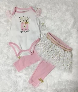 DDG Darlings Baby Girl 2-Pc Outfit Top Tutu Pants “So Cute” Size 3-6 Months - Picture 1 of 5