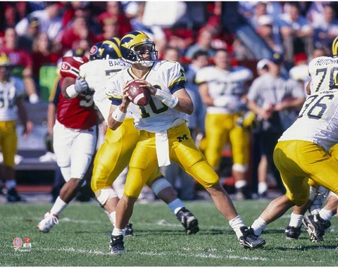 Tom Brady Michigan WolverinesJersey Looking to Pass Downfield Photo Cover