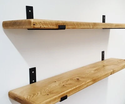 Solid Wood Scaffold Board Shelf Any Size Industrial Rustic Shelves No Brackets - Image 1 of 4