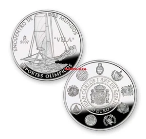 SPAIN 10 EUROS SILVER PROOF year 2007 7th IBEROAMERICANA SERIES OLYMPIC SPORTS. - Picture 1 of 4