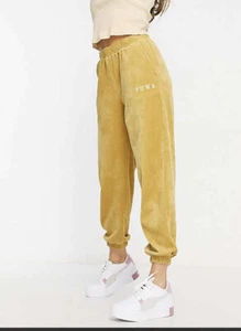 PUMA Honey Mustard CORDUROY BALLOON CROP JOGGERS 5XL Drawstring & Elastic Waist - Picture 1 of 5