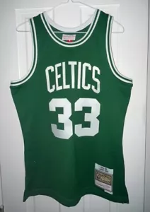 Larry Bird #33 Boston Celtics Green White Mitchell & Ness Swingman Jersey Mens - Picture 1 of 4