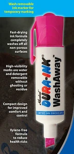 Marcadores de tinta temporales Markal Dura-Ink Washaway, extraíbles con agua - descontinuados - Imagen 1 de 2