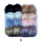 16 Pcs Faux Fox Fur Pom Pom Balls with Elastic Loop Furry Hat Shoes Charm Decor