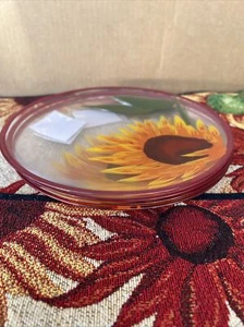 evening sun pfaltzgraff. Retired Pattern. 8 Inch Dessert Glass Plate. Set Of 4 - Picture 1 of 6