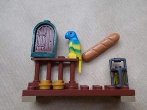 LEGO BARCO LORO GALERA PIRATA ACCESORIO PK 4 BARCO RIEL PAN LINTERNA DORADO NUEVO - Imagen 1 de 4