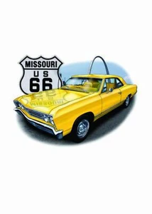Adult DryBlend® T-Shirt - (CHEVY , ROUTE 66 - HOT ROD) - Picture 1 of 37