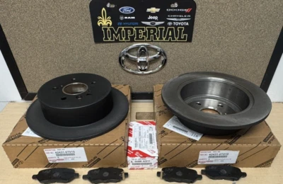 2009-2015 TOYOTA VENZA GENUINE OEM NEW REAR BRAKE ROTORS TCMC PAD KIT - Image 1 of 4