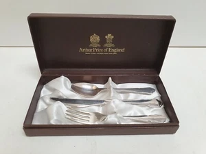 Arthur Price of England Single Cutlery Set Silver Plated EPNS Boxed 3 Pcs Small - Picture 1 of 13