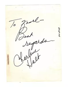 ACTRESS CHARLENE HOLT ACTOR ROBERT WALDEN AUTOGRAPHS ON CARD STOCK FRONT N BACK - Picture 1 of 2