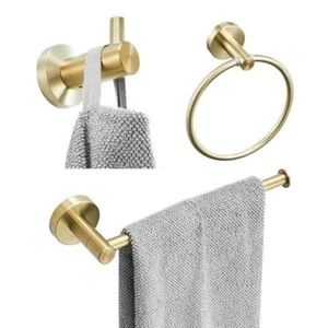 High Quality Rustproof 304 Stainless Steel Brushed Gold Bathroom Accessories Set - Picture 1 of 7