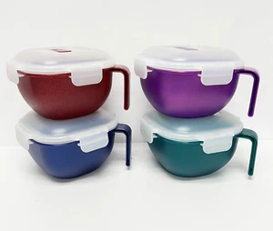 LocknLock Instant Cook Oversized Mugs w/ Vented Lids Set of 4 K96667 NEW - Picture 1 of 3