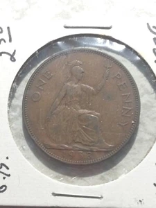 1938 GREAT BRITAIN ONE PENNY 1p XF COIN KING GEORGE BETTER GRADE - Picture 1 of 4