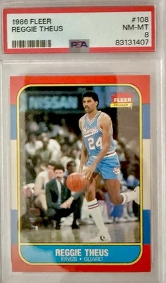 1986-87 Fleer Reggie Theus #108 PSA 8 - Image 1 of 2
