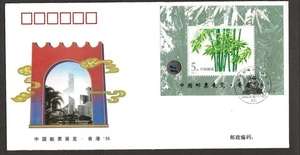 CHINA, 1996 BAMBOO MINI SHEET ON ILLUSTRATED FDC, HOLOGRAM OF PANDA - Picture 1 of 1