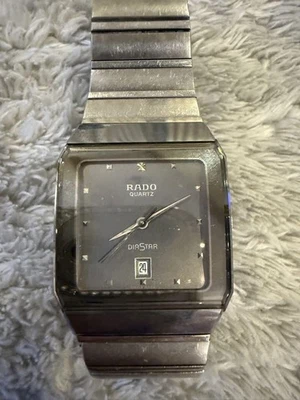 Rado Men Wristwatch Diastar Black Square Silver Quartz Unconfirmed 501406 - Image 1 of 4
