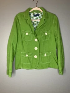 BODEN Women's Cotton Three Button Blazer Jacket Green Size UK 14 - Picture 1 of 5