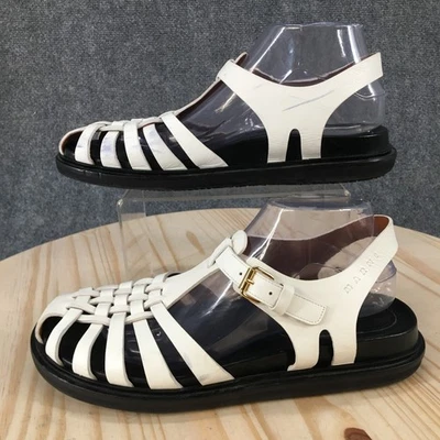 Sandalias Marni Mujer 41 Pescador Blanco Hebilla Correa Informal Cómodas Parte Superior Baja Planas Foto 1 de 4