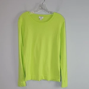 J. Rundhalsausschnitt Baumwolle Teddie Pullover Rundhals hell limettengrün Large L1561 - Bild 1 von 6