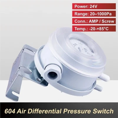 Pressure Switch Micro Differential 20-1000Pa 604 Air Gas Sensor For HVAC Duct - Image 1 of 4