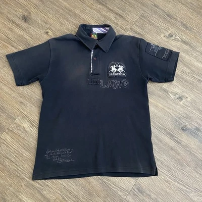 Polo La Martina Royal Club Negro Algodón Negro Lavado Para Hombre Mediano M Foto 1 de 4