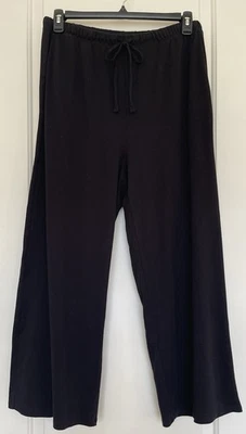 Eileen Fisher Organic Cotton Wide-Leg Lounge Pants Pockets Women Size L - Image 1 of 4
