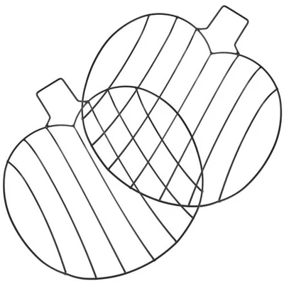 2 Pcs Wire Wreath Pumpkin Frame Diy Supplies Fall Floral - image 1 of 4