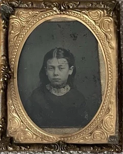 Antik 19. Jahrhundert gefasst Ambrotype Farbportrait Pennsylvania niederländisch um 1858 - Bild 1 von 7