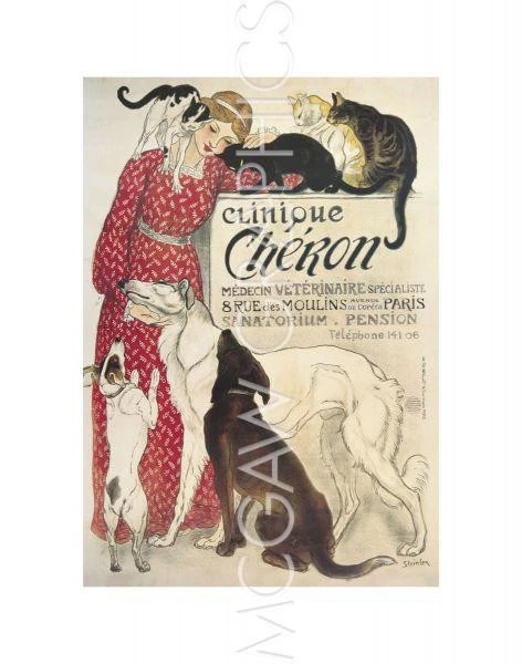 Impresión artística de decoración de pared Clinique Cheron, Theophile Alexandre Steinlen 14"X 11"713 Foto 1 de 1