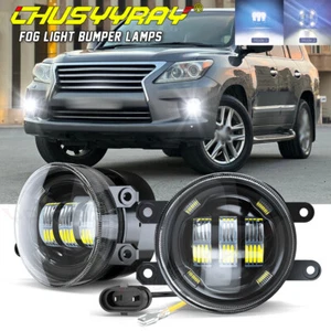 LH & RH Pair LED Fog Lights Replacement Bumper Lamps For 2008-2014 Lexus LX570 - Picture 1 of 13