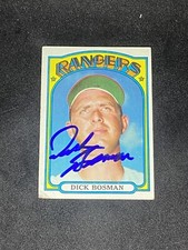 Dick Bosman 1972 Topps #365 Texas Rangers Senators Auto Autographed Signed Card