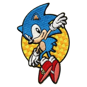 Sonic The Hedgehog: Leaping Sonic Embroidered Iron On Patch - Picture 1 of 3