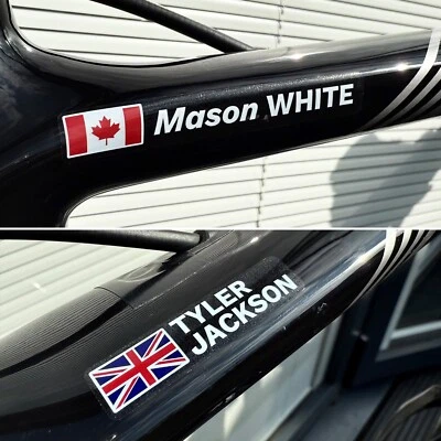 Наклейки на раму велосипеда наклейки на велосипедный дорожный шлем персонализированные на заказ - Изображение 1 из 3