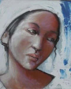 SUPERB ORIGINAL MARTIN STONE "Young Girl" IRELAND Irish Celtic lady OIL PAINTING - Picture 1 of 1