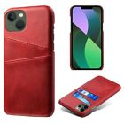 PU Case with Card Holder for iPhone 14 6.1 inch - Red
