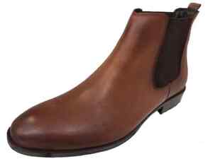 Men's Chelsea Leather Ankle Boots Elastic Band Low Shoe Men's