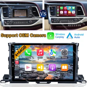4+64GB QLED For Toyota Highlander 2014-2018 Android DSP Car Stereo Carplay Radio - Picture 1 of 13