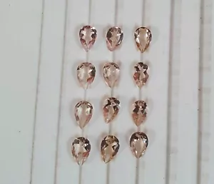 Natural Morganite Pear Cut Loose Gemstone Lot 7 Pcs 4*6 MM 2 CT - Picture 1 of 7