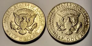 1974-D and 1983-P Kennedy Half Dollars Weak FG Error Nice Addition - Picture 1 of 4