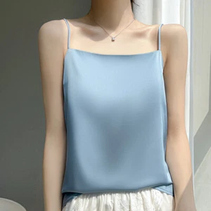Women Sexy Silk Camisole Satin Spaghetti Strap Vest Tank Top Sleeveless T-Shirt - Picture 1 of 23
