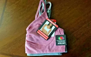 Fruit Of The Loom Womens 2 Pack Sport Bras Color Pink Grey Size Small - Picture 1 of 4