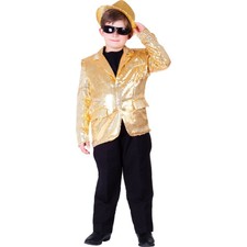 Kids Sequin Jacket Gold Ages 8-10 (Waist 30-32 Inch, Height 45-50 Inch)