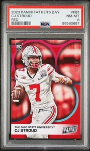 *PSA 8* CJ Stroud 2023 Panini Father's Day Red RC (93/99) - Ohio State Buckeyes - Picture 1 of 2