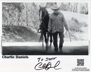 CHARLIE DANIELS HAND SIGNED 8x10 PHOTO+COA MUSIC LEGEND TO JOHN - Picture 1 of 1