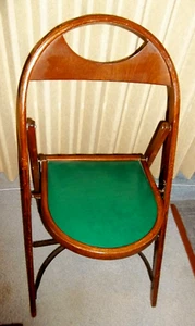 Bentwood Wooden Folding Chair Green Acme Leather Made in Louisville KY 32” Tall - Picture 1 of 5
