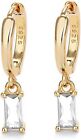 Stunning Small Gold Hoop Earrings with Cubic Zirconia Drop | Hypoallergenic & St